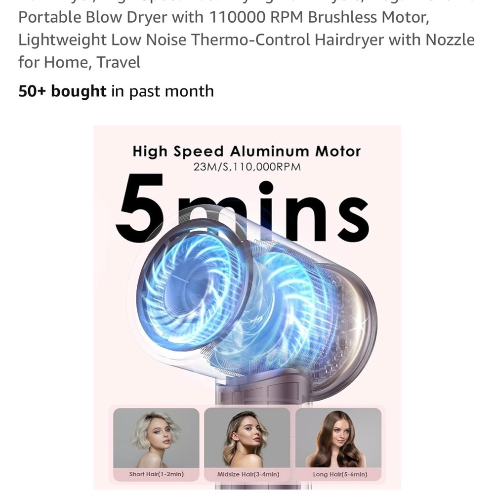 Pink OSOU Negative Ion Hair Dryer